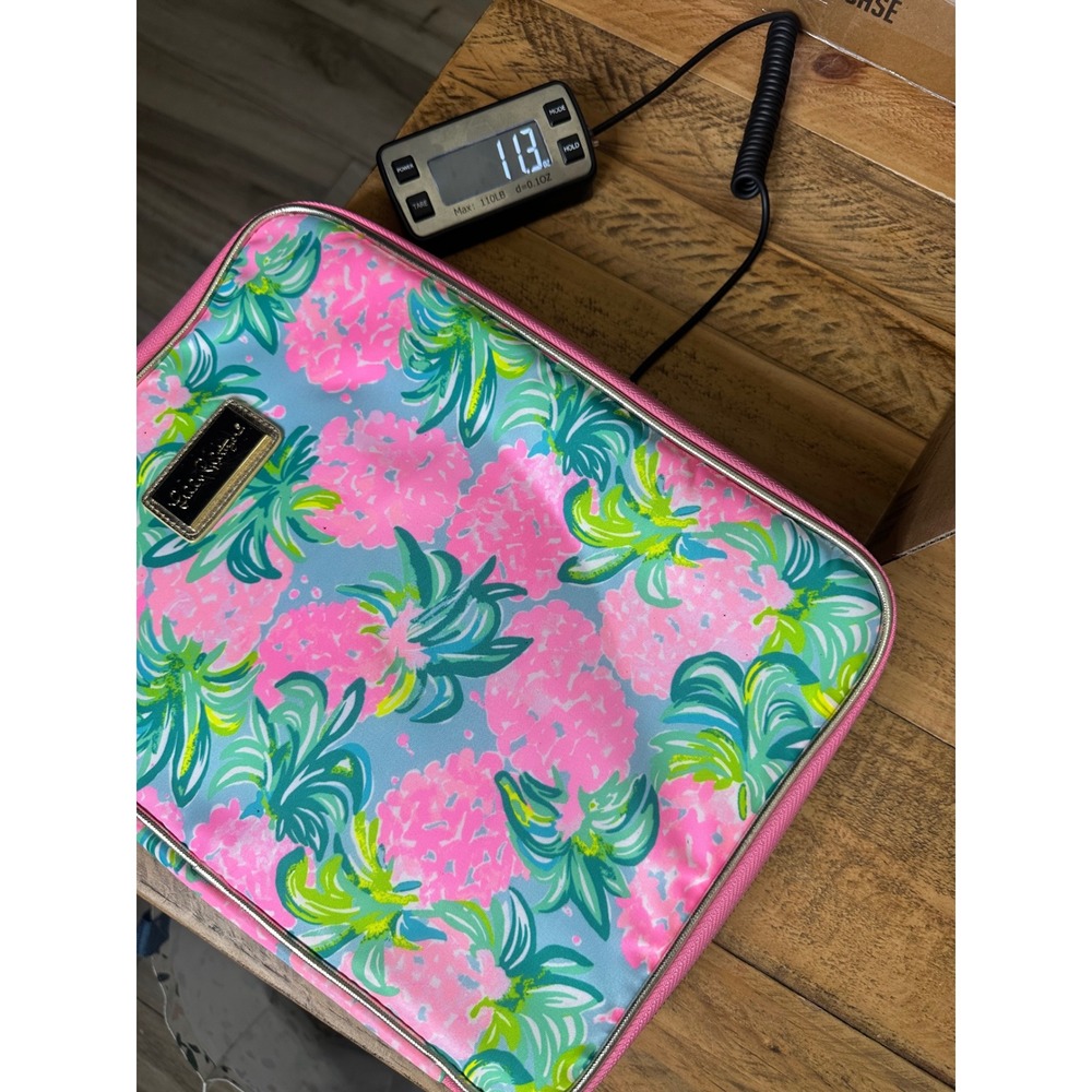 Lilly Pulitzer Large Case Organizer Pink Pineapple shake Print Zip Travel Pouch - Picture 9 of 9